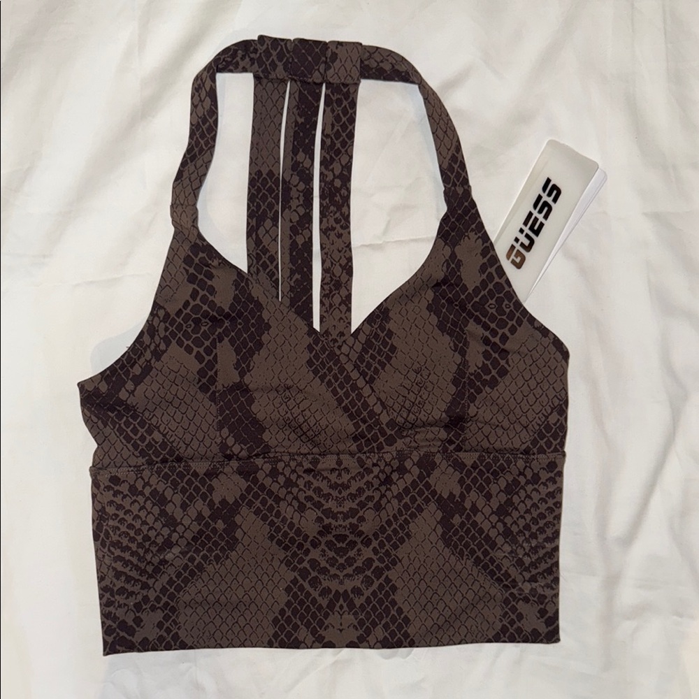 NWT - Guess Brown Snake Print Strappy Sports Bra CLOSET CLEANOUT:GONE DEC 30th